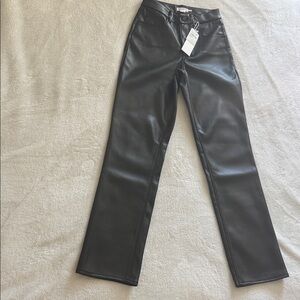 Good American Black Faux Leather Pants